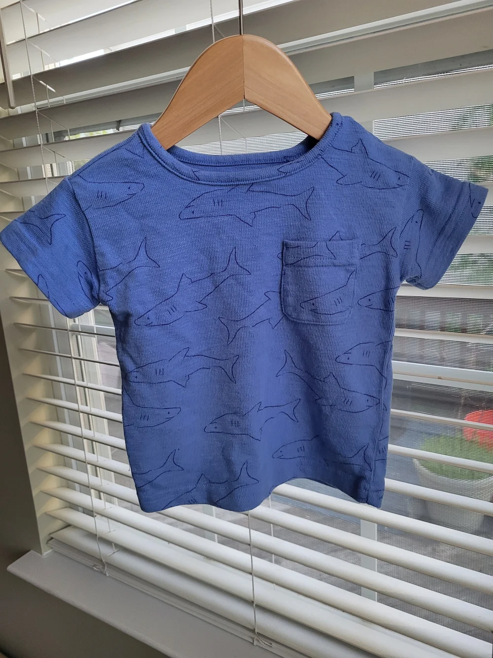 Shark Pattern Pocket Tee